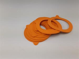 Gummiringe / Pakninger til henkogningsglas, Le Parfait, orange, 81 x 108 mm, 10 stk